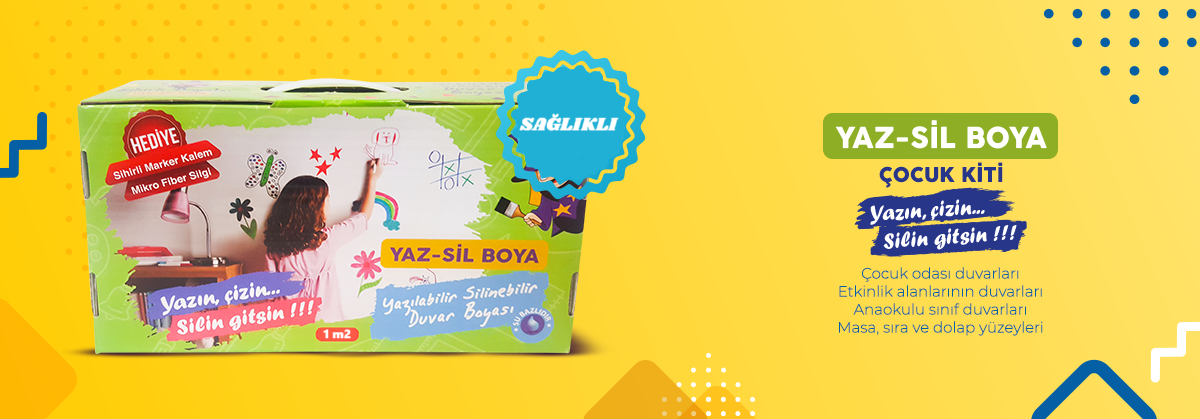 SİHİRLİ BOYALAR – YAZ SİL ÇOCUK KİTİ | Şeffaf Yazılabilir Silinebilir Duvar Cilası (KDV ve KARGO DAHİL)