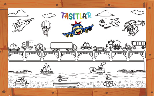 ÇOCUKLAR İÇİN DEV MACERA BOYAMA SETİ - SÜRPRİZ 10'LU BOYAMALI POSTER + 24 KALEM HEDİYE