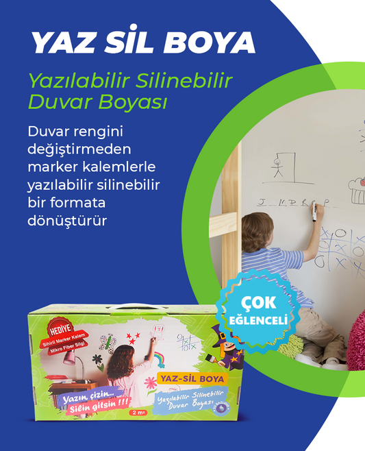 SİHİRLİ BOYALAR – YAZ SİL ÇOCUK KİTİ | Şeffaf Yazılabilir Silinebilir Duvar Cilası                                                                                                                  (KDV ve KARGO DAHİL)