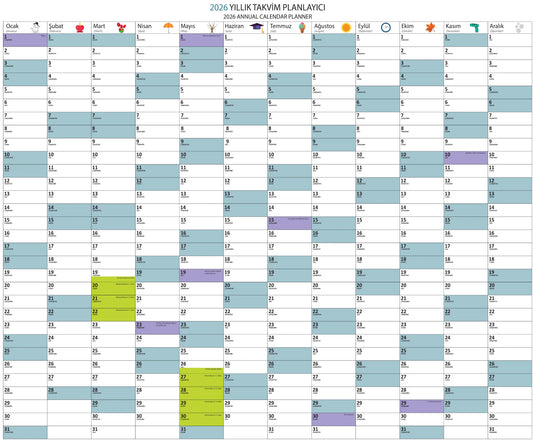 YAZ SİL YILLIK PLANLAYICI - 2026  (KARGO DAHİL, KDV HARİÇ)