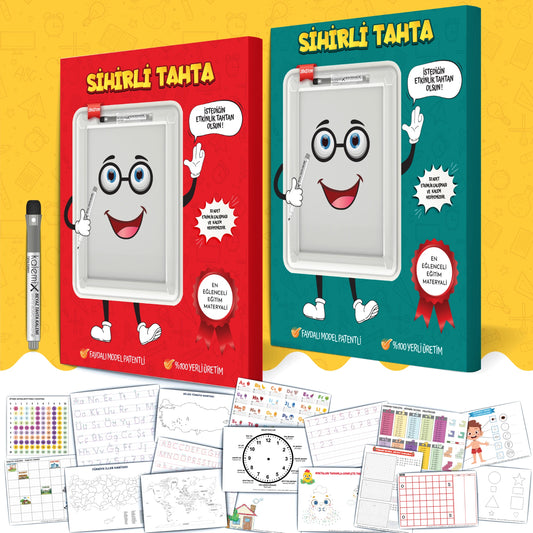 SİHİRLİ TAHTA – 32 ETKİNLİKLİ EĞİTİM SETİ + KALEM VE SİLGİ HEDİYELİ (KDV VE KARGO DAHİL)