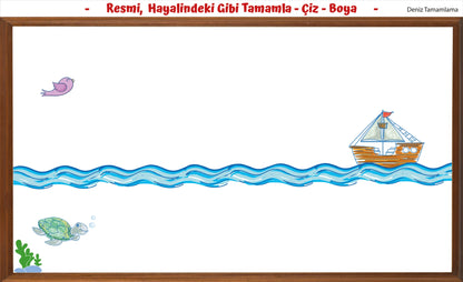 ÇOCUKLAR İÇİN DEV MACERA BOYAMA SETİ - SÜRPRİZ 10'LU RESİM TAMAMLAMALI POSTER + 24 KALEM HEDİYE