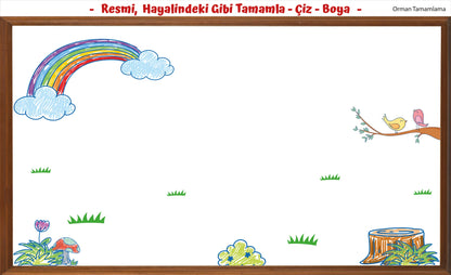 ÇOCUKLAR İÇİN DEV MACERA BOYAMA SETİ - SÜRPRİZ 10'LU RESİM TAMAMLAMALI POSTER + 24 KALEM HEDİYE