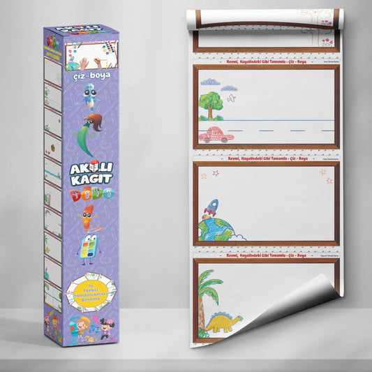 ÇOCUKLAR İÇİN DEV MACERA BOYAMA SETİ - SÜRPRİZ 10'LU RESİM TAMAMLAMALI POSTER + 24 KALEM HEDİYE
